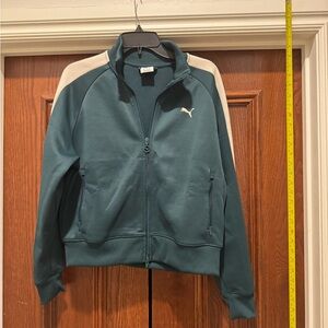 Puma Green and White Zip-Up Jacket & Pants